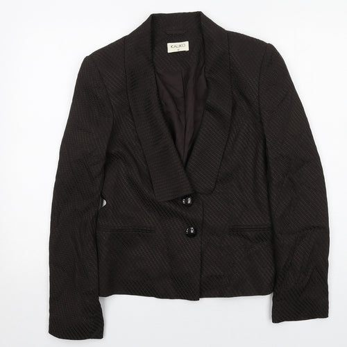 Kaliko Womens Brown Acetate Jacket Suit Jacket Size 12