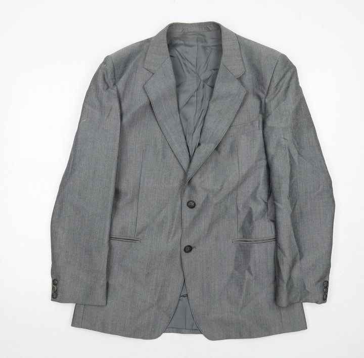 Aquatite Mens Grey Polyester Jacket Suit Jacket Size 40 Regular