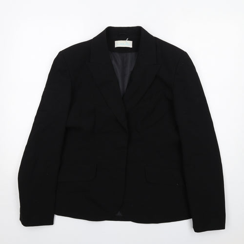 Liquid Womens Black Polyester Jacket Blazer Size 16 - Open Style