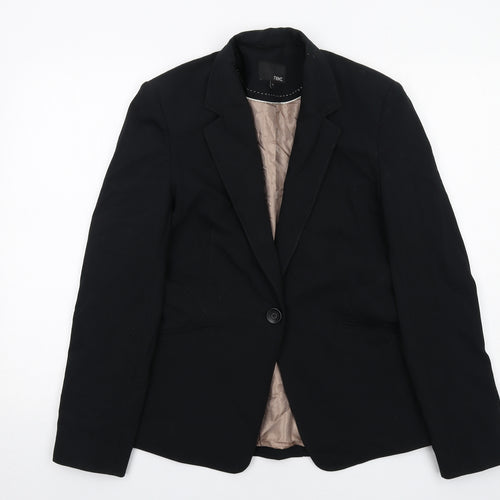 NEXT Womens Black Polyester Jacket Suit Jacket Size 12