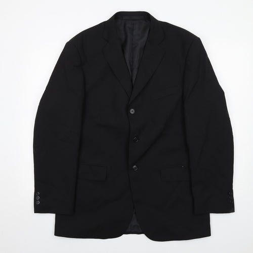 Marks and Spencer Mens Black Polyester Jacket Suit Jacket Size 40 Regular