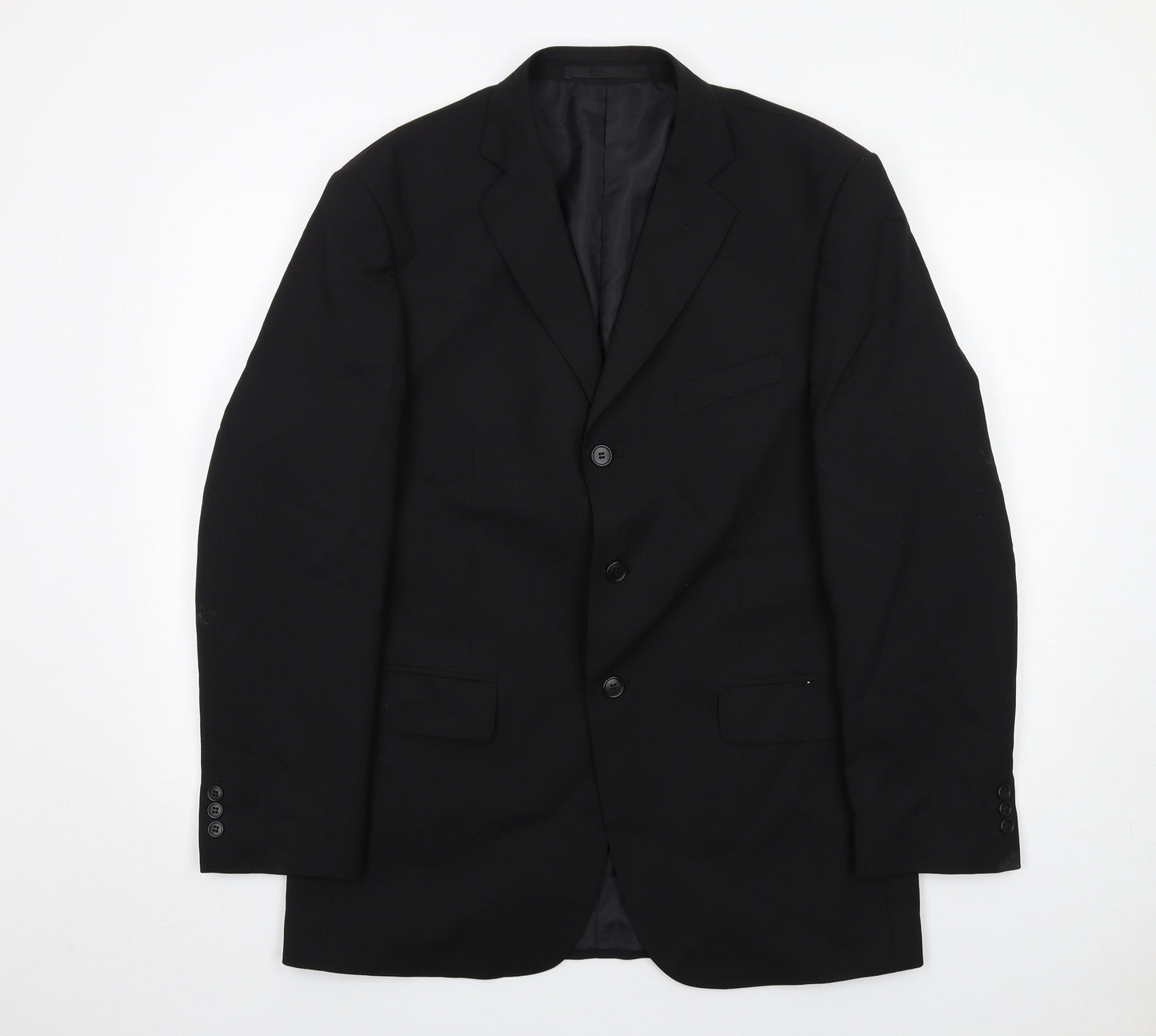 Marks and Spencer Mens Black Polyester Jacket Suit Jacket Size 40 Regular