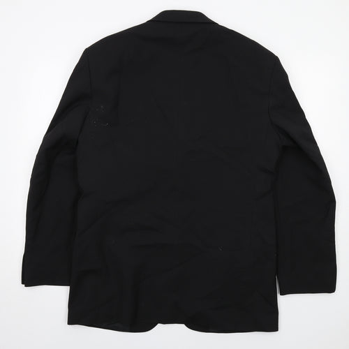 Marks and Spencer Mens Black Polyester Jacket Suit Jacket Size 40 Regular