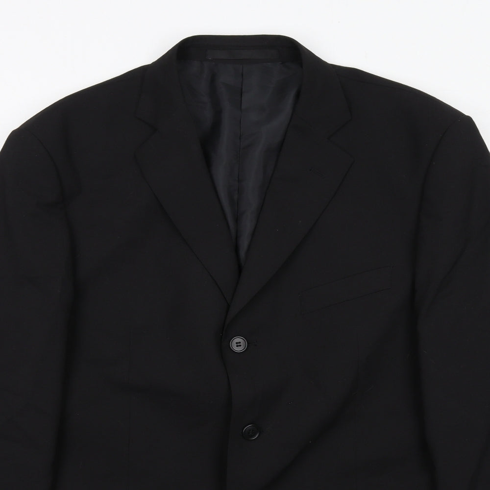 Marks and Spencer Mens Black Polyester Jacket Suit Jacket Size 40 Regular