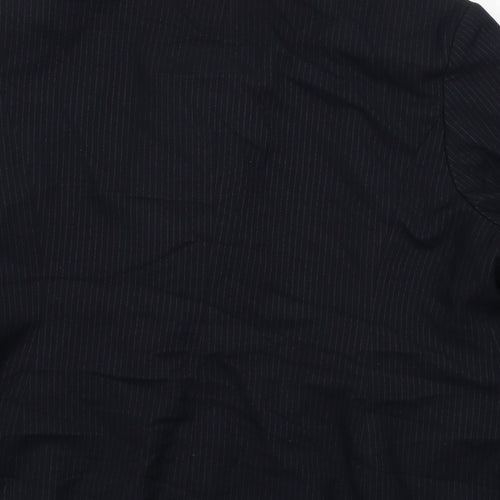 Marks and Spencer Womens Blue Pinstripe Polyester Jacket Suit Jacket Size 22