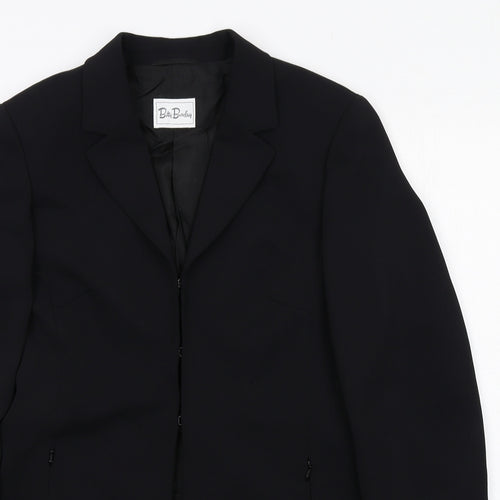 Betty Barclay Womens Black Jacket Blazer Size 10 Hook & Eye