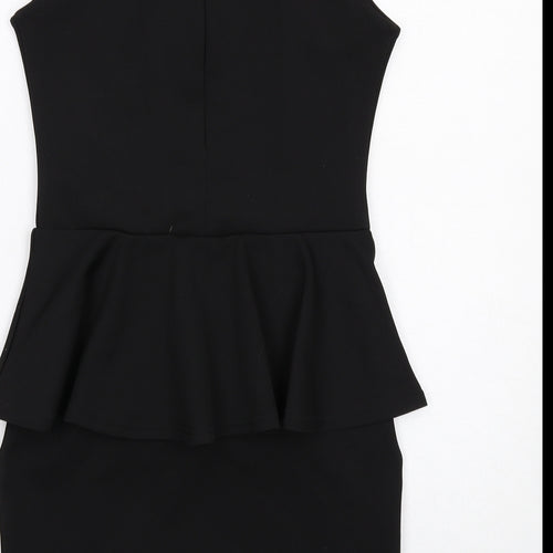 Nikka Womens Black Polyester Shift Size 10 Square Neck Zip