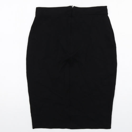 French Connection Womens Black Viscose Bandage Skirt Size 10 Zip