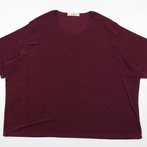 Classics Womens Purple Polyester Basic T-Shirt Size 32 Round Neck