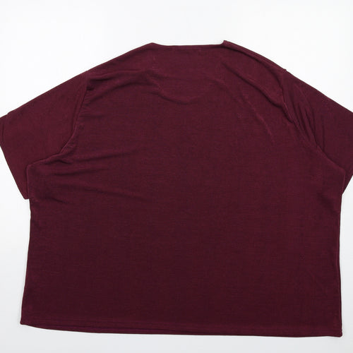 Classics Womens Purple Polyester Basic T-Shirt Size 32 Round Neck