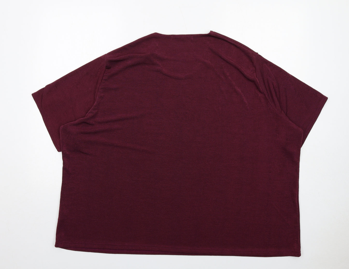 Classics Womens Purple Polyester Basic T-Shirt Size 32 Round Neck