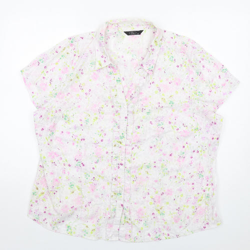 Bonmarché Womens Multicoloured Floral Polyester Basic Button-Up Size 24 Collared