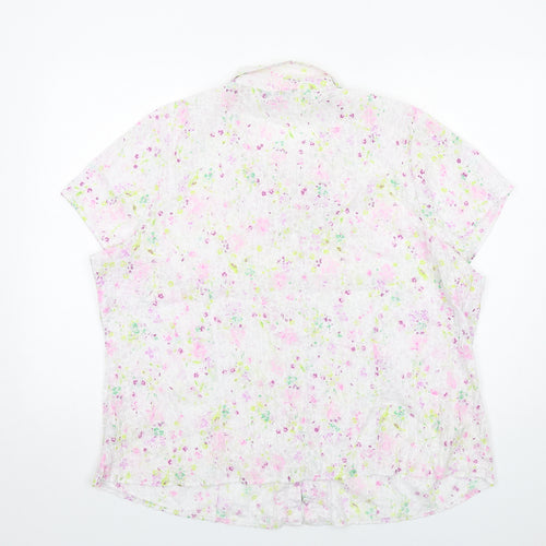Bonmarché Womens Multicoloured Floral Polyester Basic Button-Up Size 24 Collared