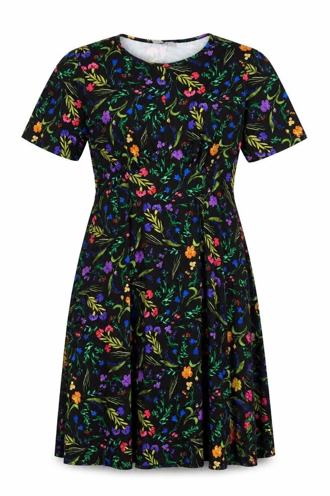 ASOS Womens Multicoloured Floral Polyester T-Shirt Dress Size 8 Round Neck Pullover