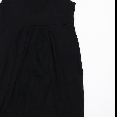 Warehouse Womens Black Viscose Tunic Tank Size 10 Scoop Neck