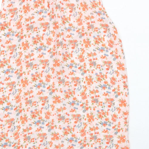 Dorothy Perkins Womens Multicoloured Floral Polyester Basic Button-Up Size 12 Collared