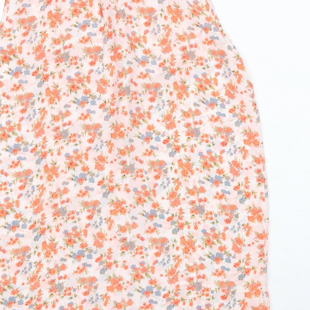 Dorothy Perkins Womens Multicoloured Floral Polyester Basic Button-Up Size 12 Collared