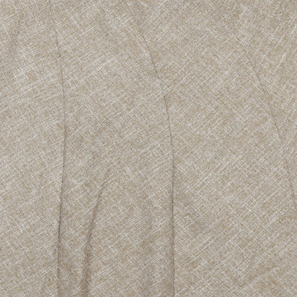 Marks and Spencer Womens Beige Geometric Polyester A-Line Skirt Size 20