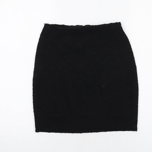 Jane Norman Womens Black Geometric Polyester Bandage Skirt Size 8