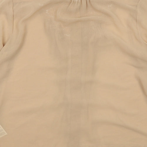 New Look Womens Beige Polyester Basic Button-Up Size 12 Collared