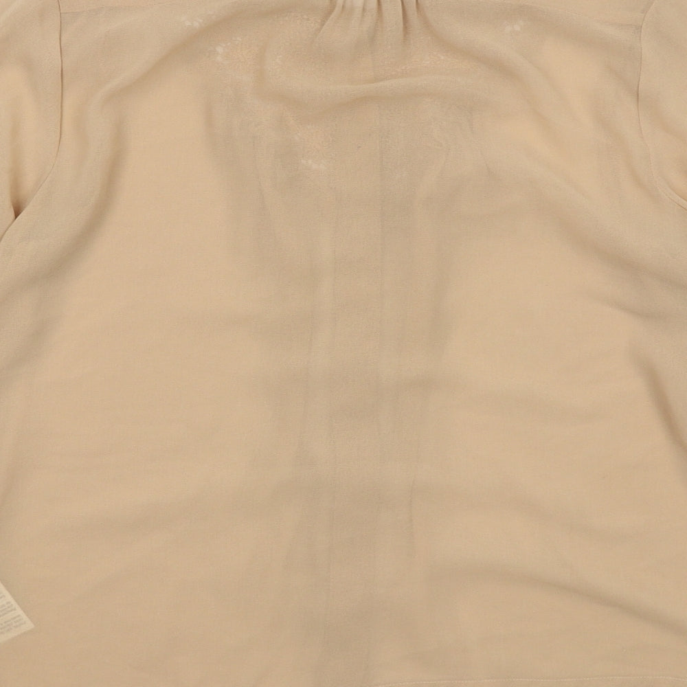 New Look Womens Beige Polyester Basic Button-Up Size 12 Collared