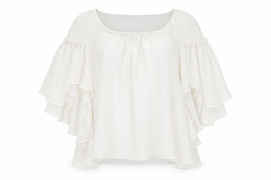 Front view of Max Studio women’s white polyester basic blouse, size XL, round neck