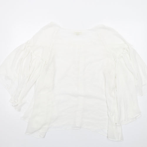 Max Studio Womens White Polyester Basic Blouse Size XL Round Neck