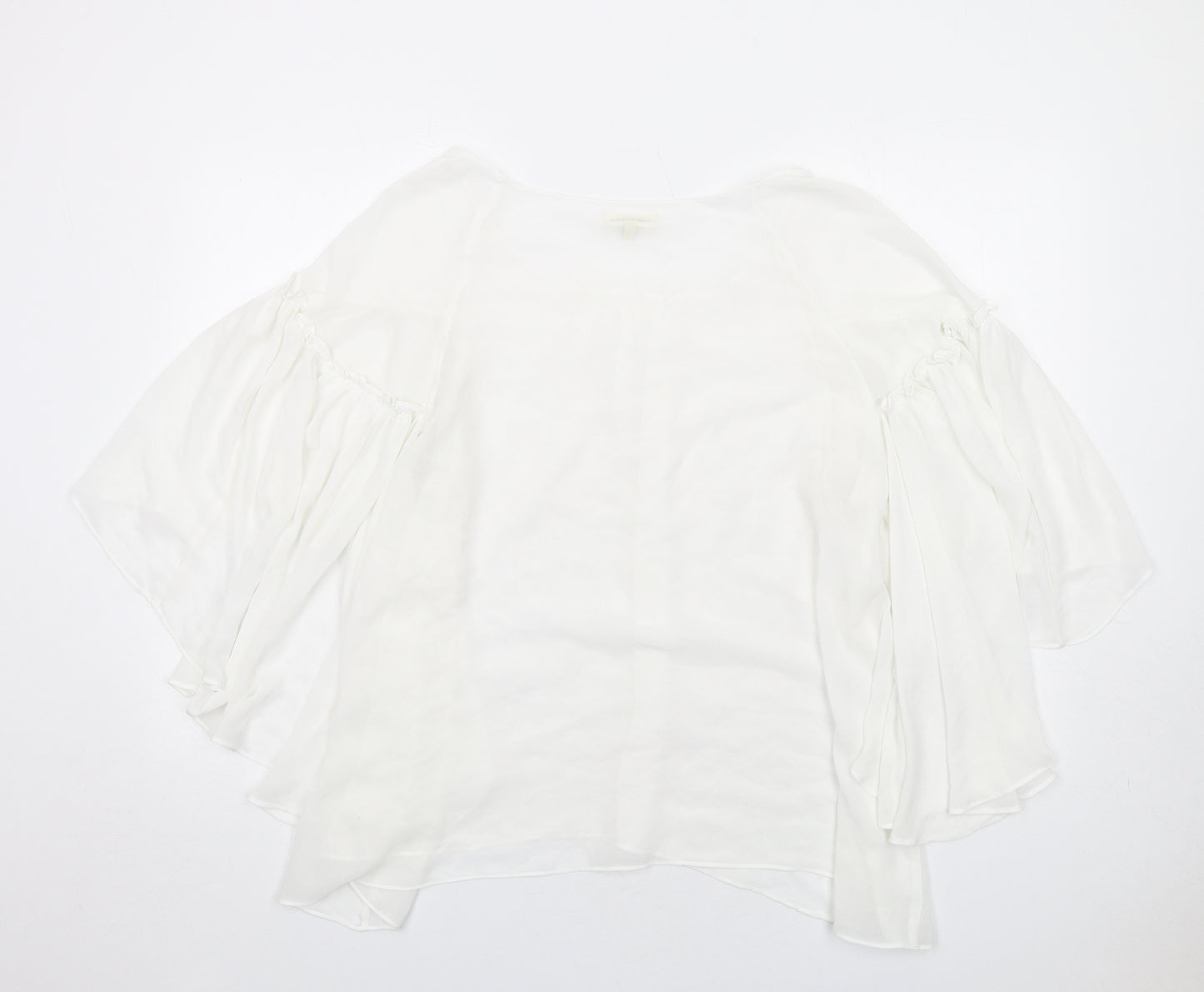Max Studio Womens White Polyester Basic Blouse Size XL Round Neck