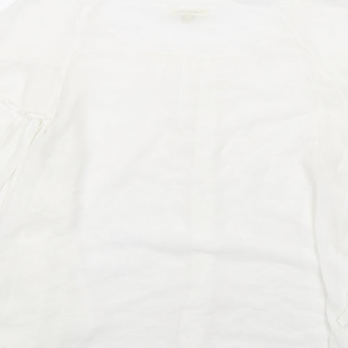 Max Studio Womens White Polyester Basic Blouse Size XL Round Neck