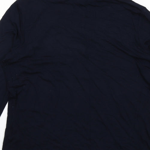 Hobbs Womens Blue Viscose Basic T-Shirt Size M Roll Neck