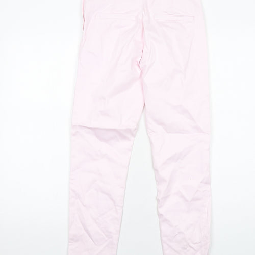 H&M Womens Pink Cotton Chino Trousers Size 8 Regular Zip