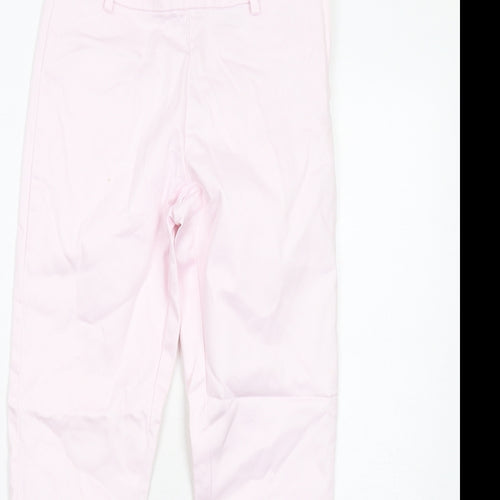 H&M Womens Pink Cotton Chino Trousers Size 8 Regular Zip
