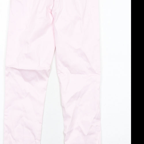 H&M Womens Pink Cotton Chino Trousers Size 8 Regular Zip