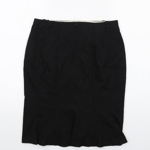 NEXT Womens Black Polyester A-Line Skirt Size 12 Zip