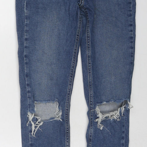 Topman Womens Blue Cotton Skinny Jeans Size 26 in L28 in Regular Zip