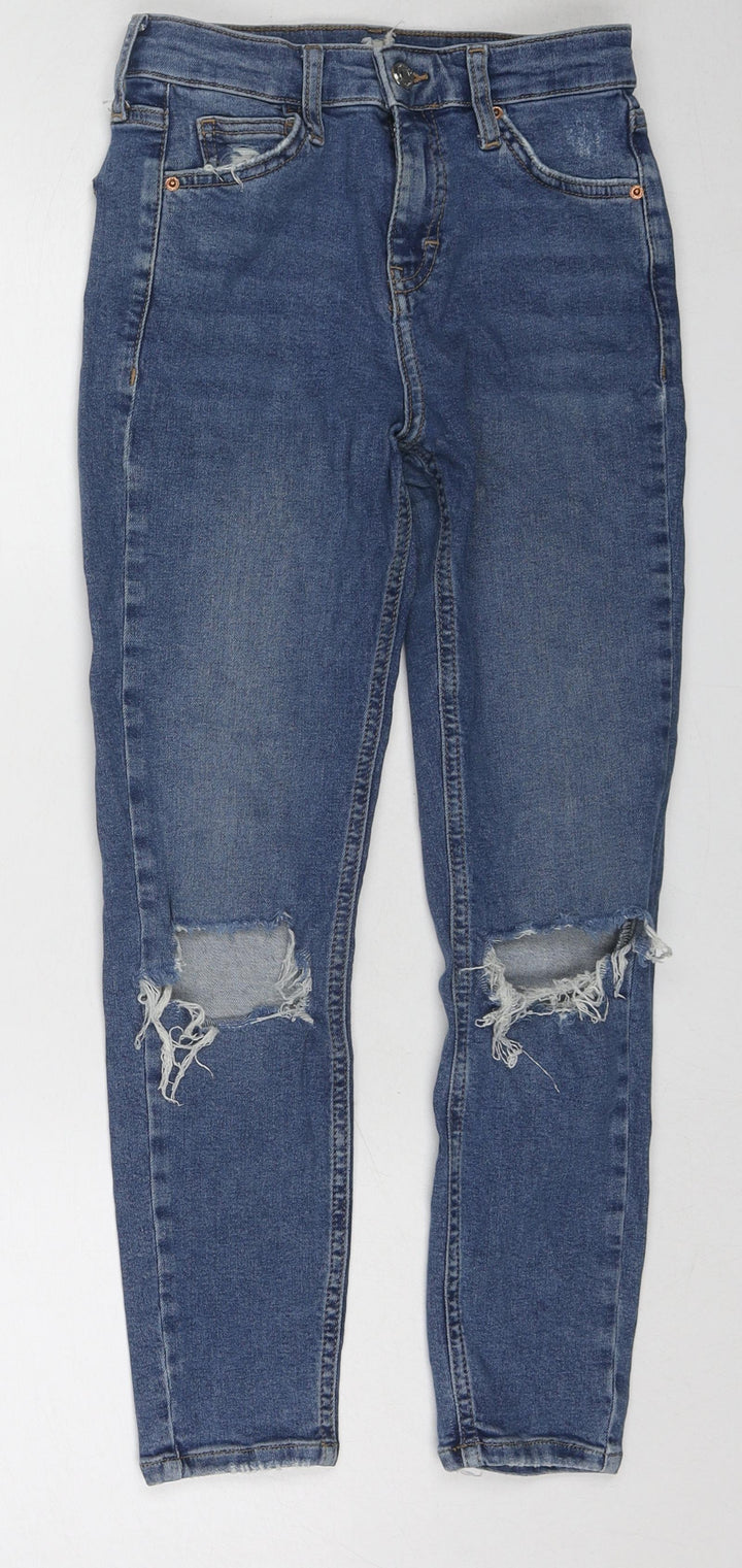 Topman Womens Blue Cotton Skinny Jeans Size 26 in L28 in Regular Zip