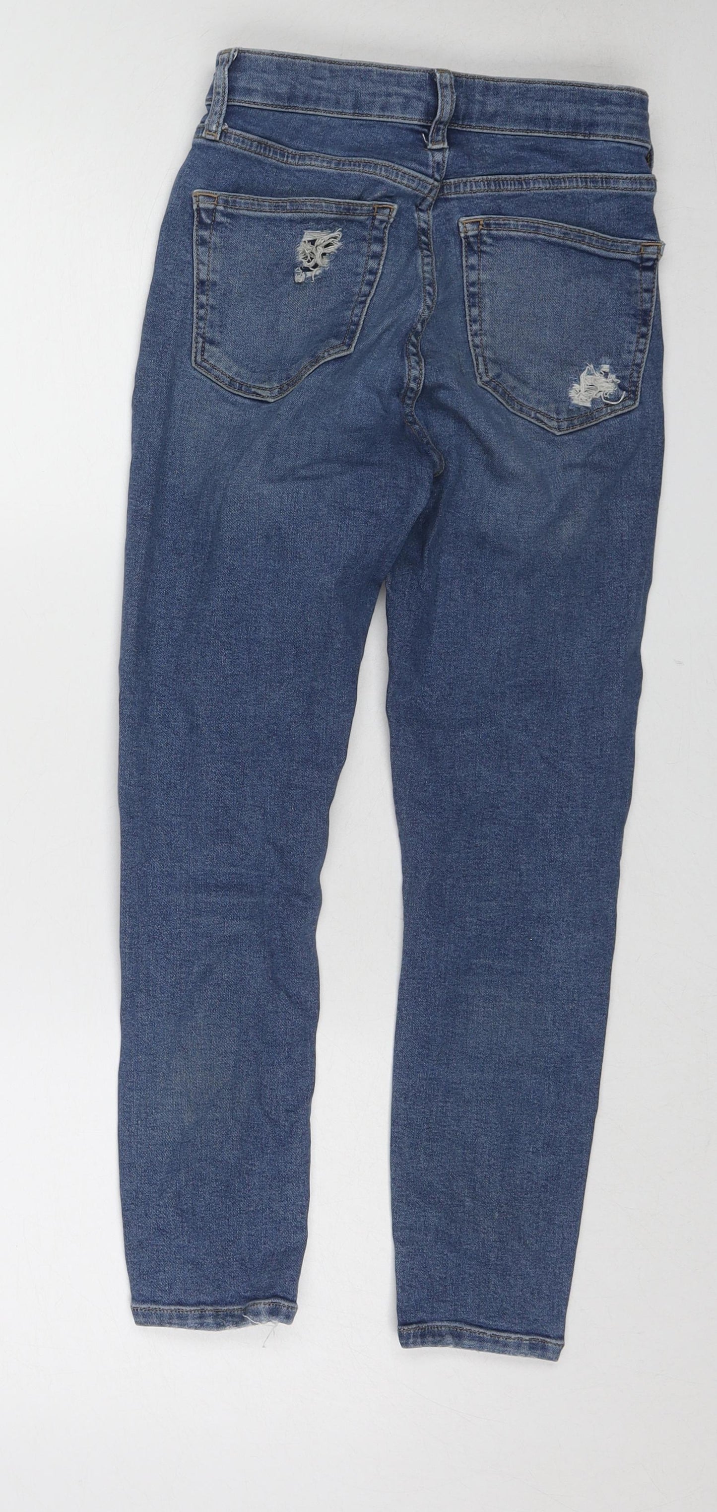 Topman Womens Blue Cotton Skinny Jeans Size 26 in L28 in Regular Zip