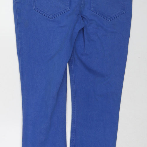 F&F Womens Blue Cotton Straight Jeans Size 12 Regular Zip
