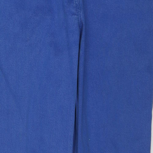 F&F Womens Blue Cotton Straight Jeans Size 12 Regular Zip