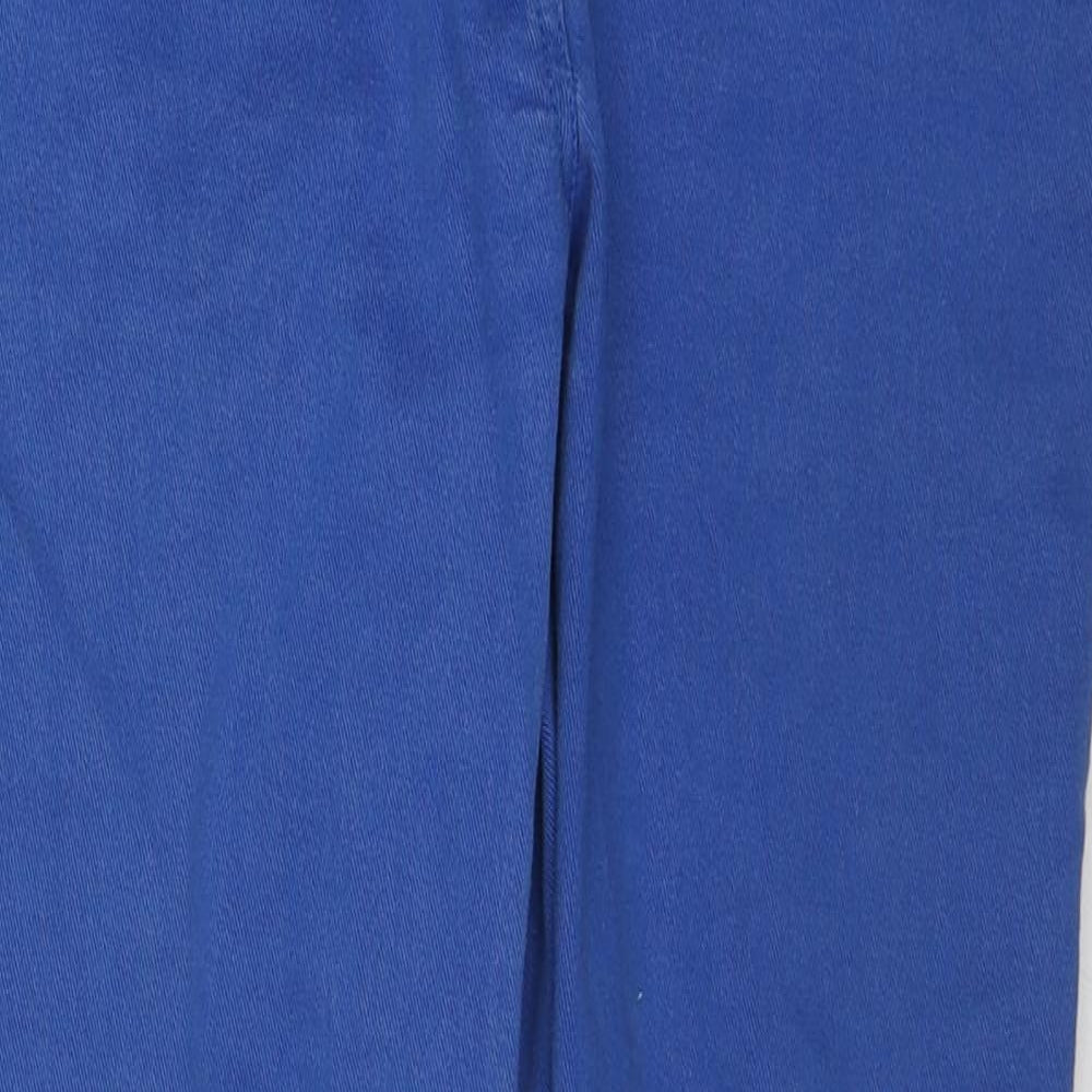 F&F Womens Blue Cotton Straight Jeans Size 12 Regular Zip