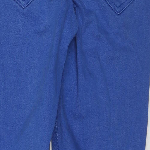 F&F Womens Blue Cotton Straight Jeans Size 12 Regular Zip