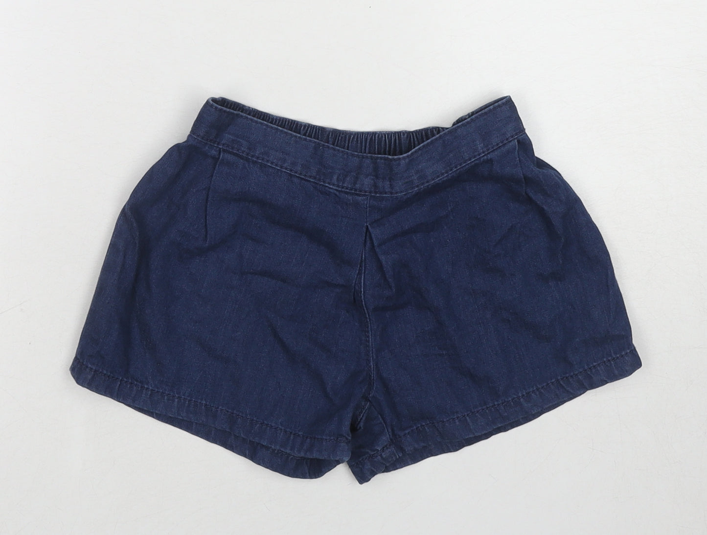 NEXT Girls Blue Cotton Boyfriend Shorts Size 4-5 Years Regular