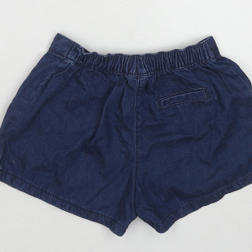 NEXT Girls Blue Cotton Boyfriend Shorts Size 4-5 Years Regular