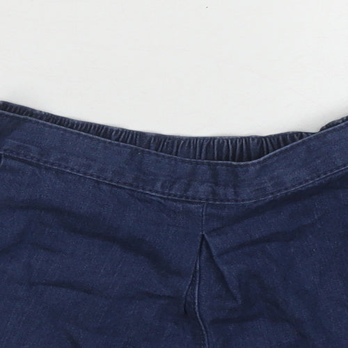 NEXT Girls Blue Cotton Boyfriend Shorts Size 4-5 Years Regular