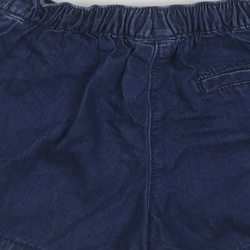 NEXT Girls Blue Cotton Boyfriend Shorts Size 4-5 Years Regular