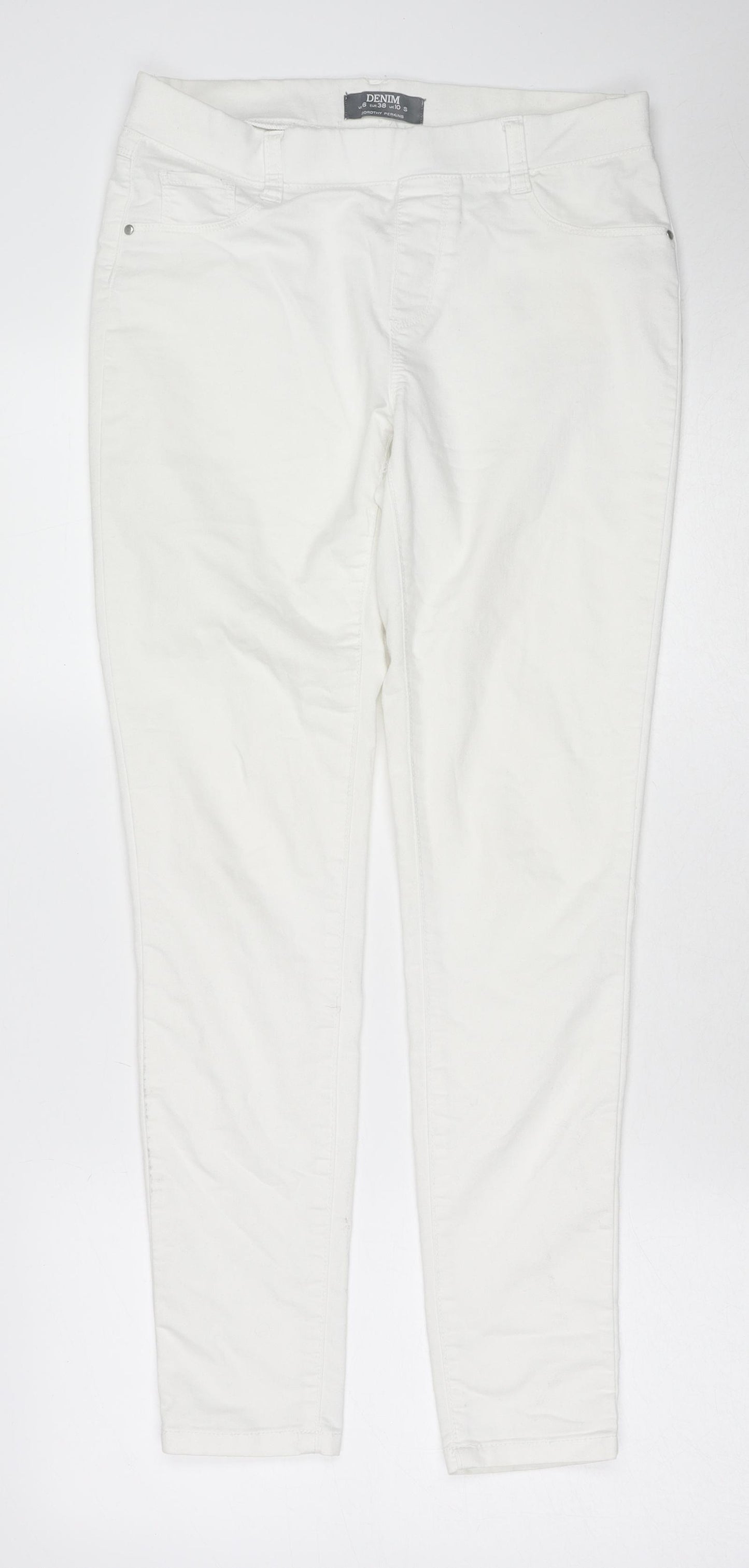 Dorothy Perkins Womens White Cotton Jegging Jeans Size 10 Regular