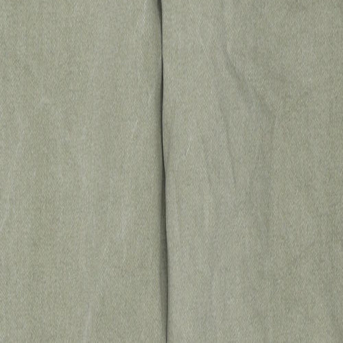 Bershka Womens Green Cotton Straight Jeans Size 6 Regular Zip