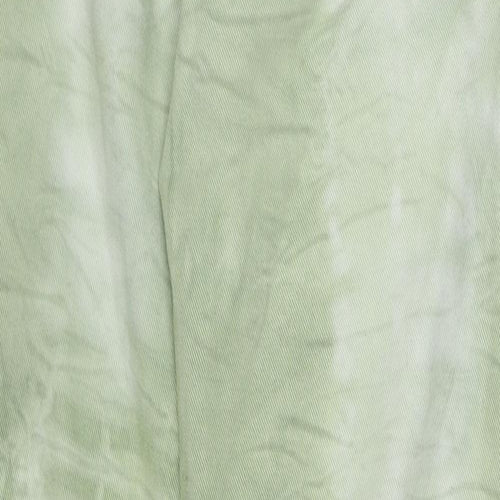 Stradivarius Womens Green Geometric Cotton Straight Jeans Size 6 Regular Zip - Tie dye effect