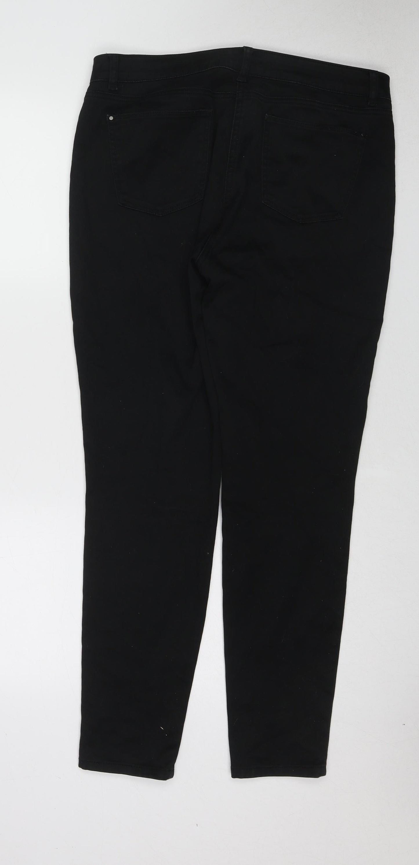 TU Womens Black Cotton Skinny Jeans Size 16 Regular Zip