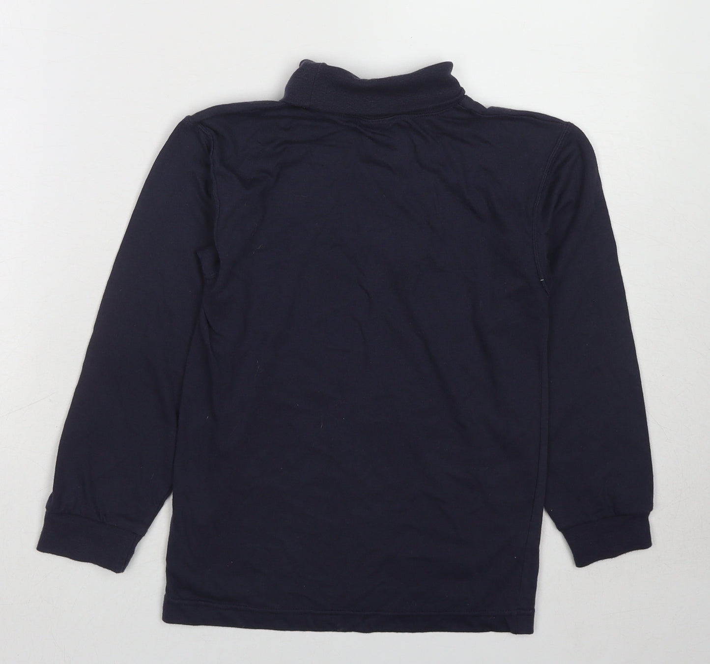 Adams Girls Black Cotton Basic T-Shirt Size 8 Years Roll Neck Pullover